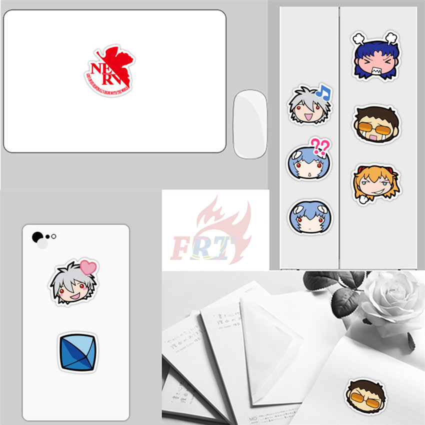 Set 40 miếng dán hình nhân vật Neon Genesis Evangelion Ayanami Rei dùng trang trí nhật ký/laptop/vali/ván trượt