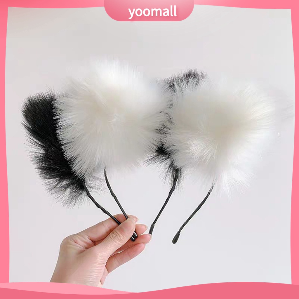 Yomall♡ Băng Đô Cài Tóc Tai Mèo Bông Dài Dễ Thương Dùng Hóa Trang Nhân Vật Anime
