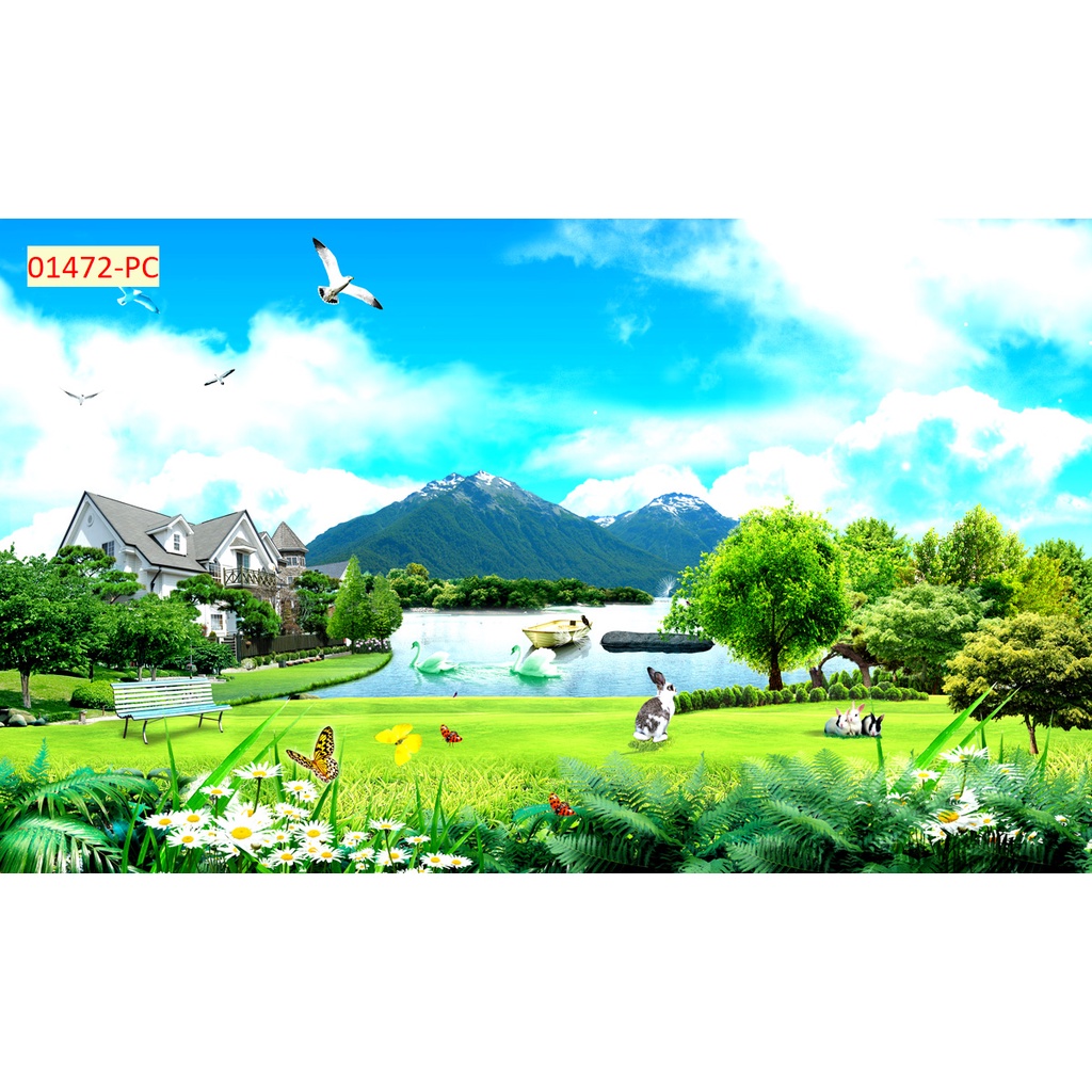 Tranh dán tường thiên nhiêu trong lành tặng kèm phụ kiện