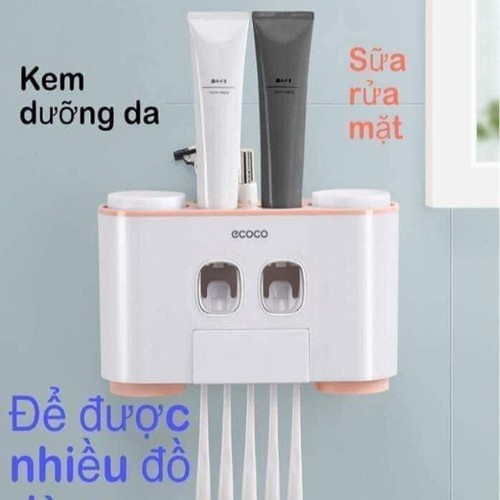 Hộp nhả kem đánh răng 2 ngăn 4 cốc ECOCO cao cấp