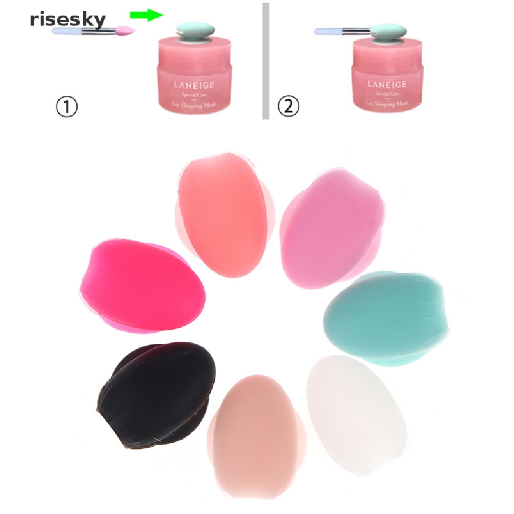 Bộ 5 Vỏ Silicone Bọc Bảo Vệ Cọ Trang Điểm Môi ♨Trên đó