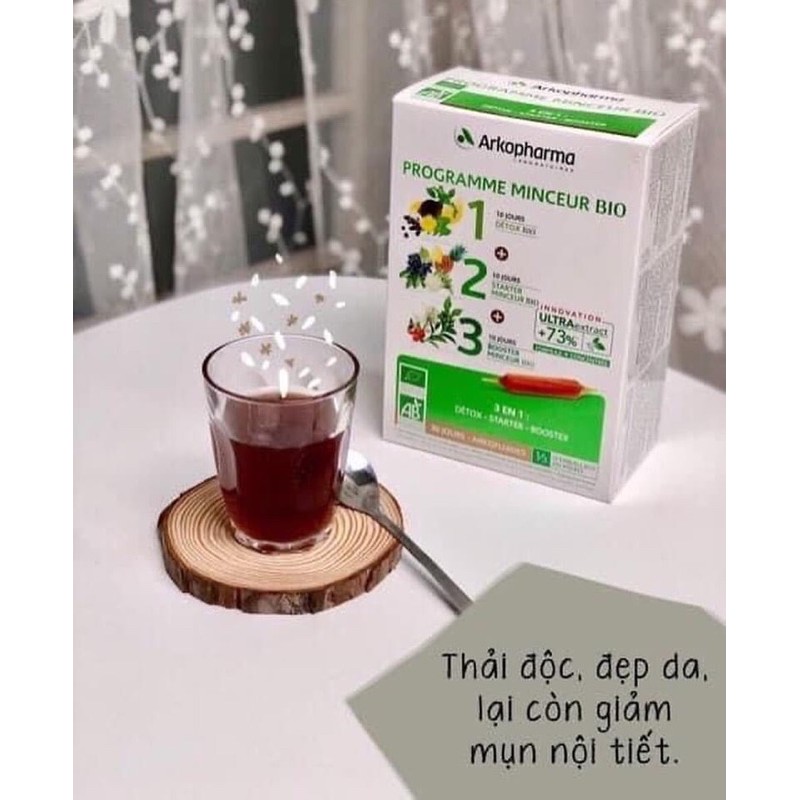 (Có bill ở cuối) Thải độc giảm cân Detox 123 Arkopharma Pháp