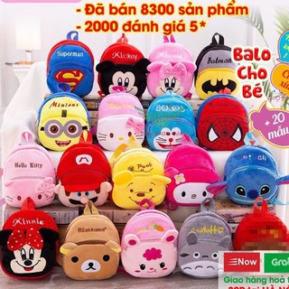 Balo trẻ em - Balo đi học cho bé chất nhung mịn, hoạt hình ngộ nghĩnh