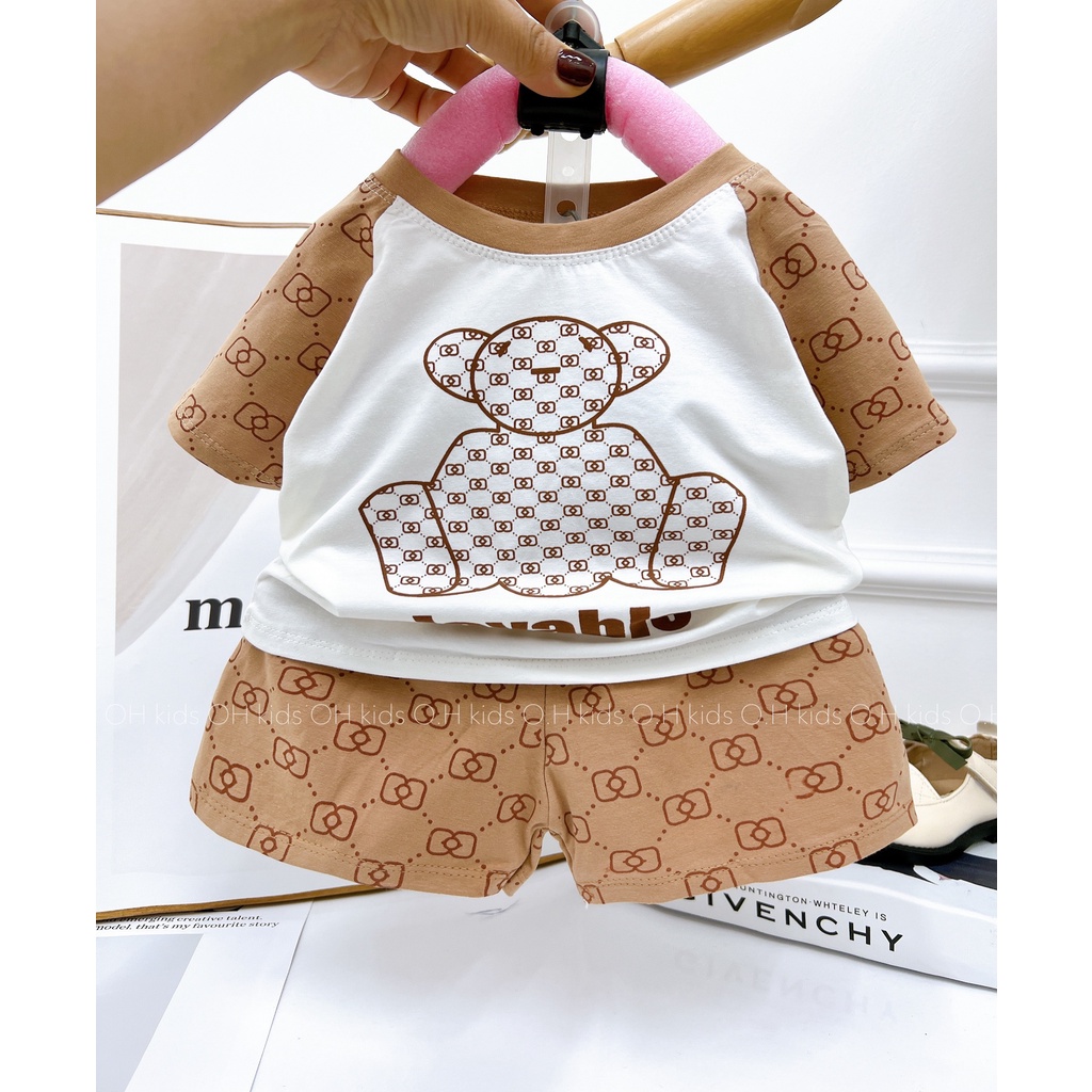 Bộ quần áo cộc tay cotton xuất hàn cho bé trai, bé gái- Bộ cộc tay cho bé