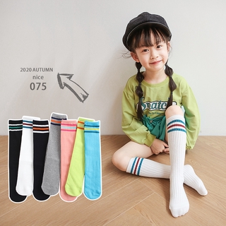 Vớ Cao Qua Gối Họa Tiết Sọc Ngang Phong Cách Preppy Hàn Quốc Dành Cho Các Bé