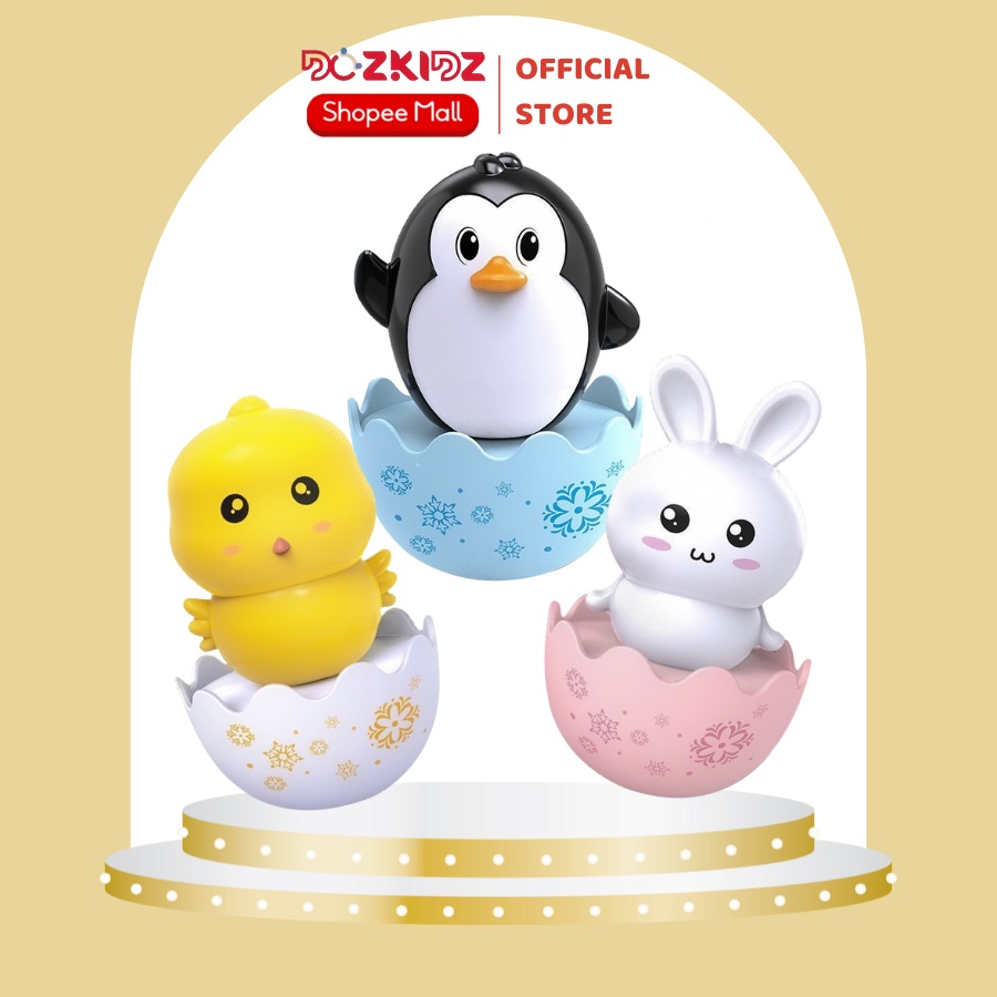Đồ chơi lật đật có hạt xúc xắc hình con vật, đồ chơi cho bé từ 6 tháng trở lên - DOZKIDZ