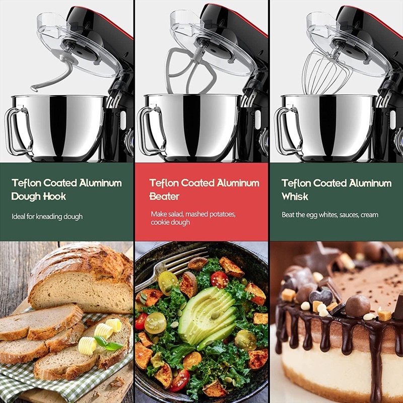 Máy nhào bột Camic 1800W thố 9L - Trộn được 1.2 kg bột khô - làm chả giò, trà bông, salad- BH 1 năm