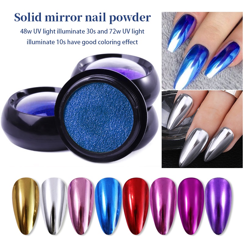 Hộp bột làm móng BORN PRETTY tráng gương ánh kim nhiều màu sắc trang trí móng nghệ thuật