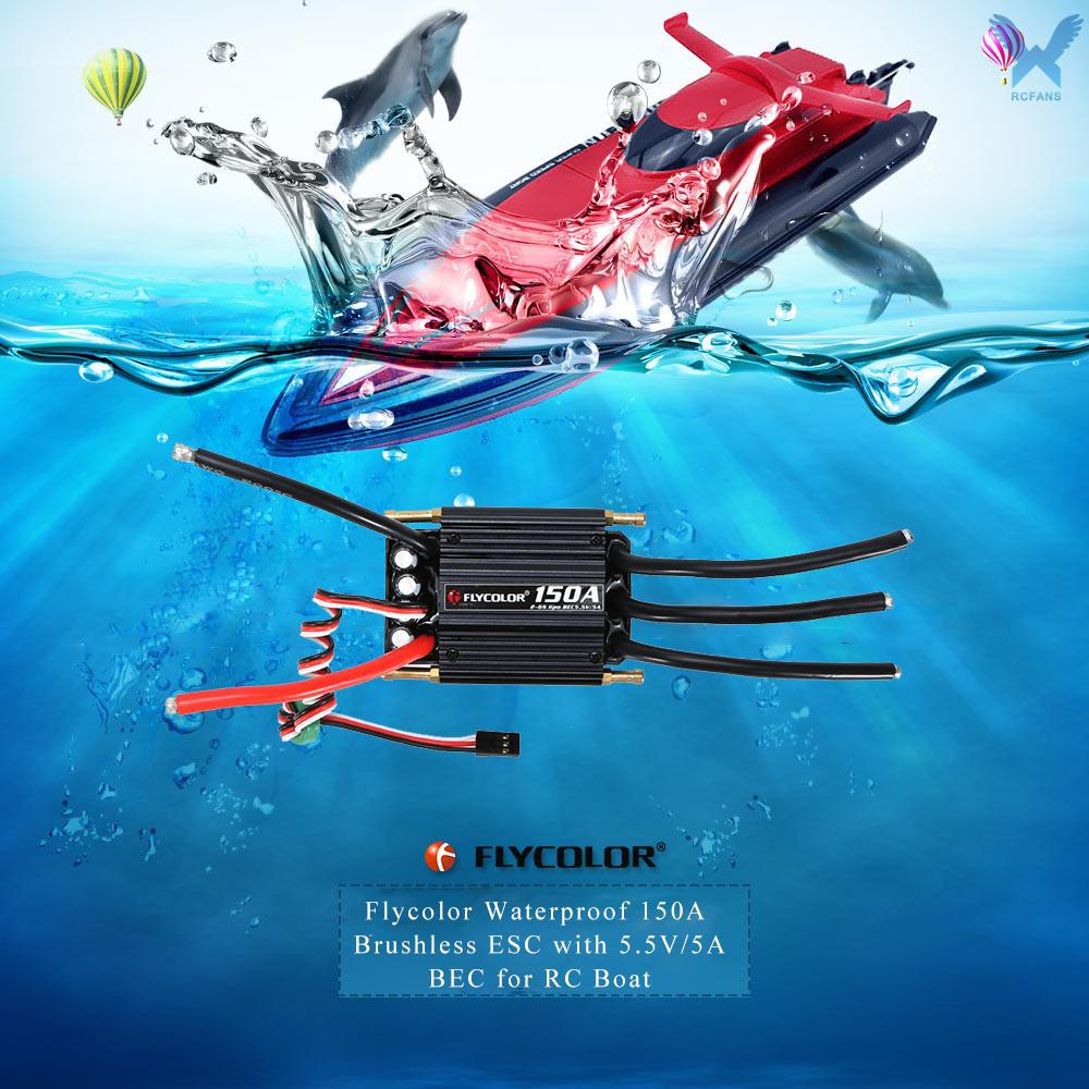 Bộ Điều Khiển Tốc Độ Không Chổi Than 150A ESC 5.5V/5A BEC Cho Tàu Thuyền Điều Khiển Từ Xa