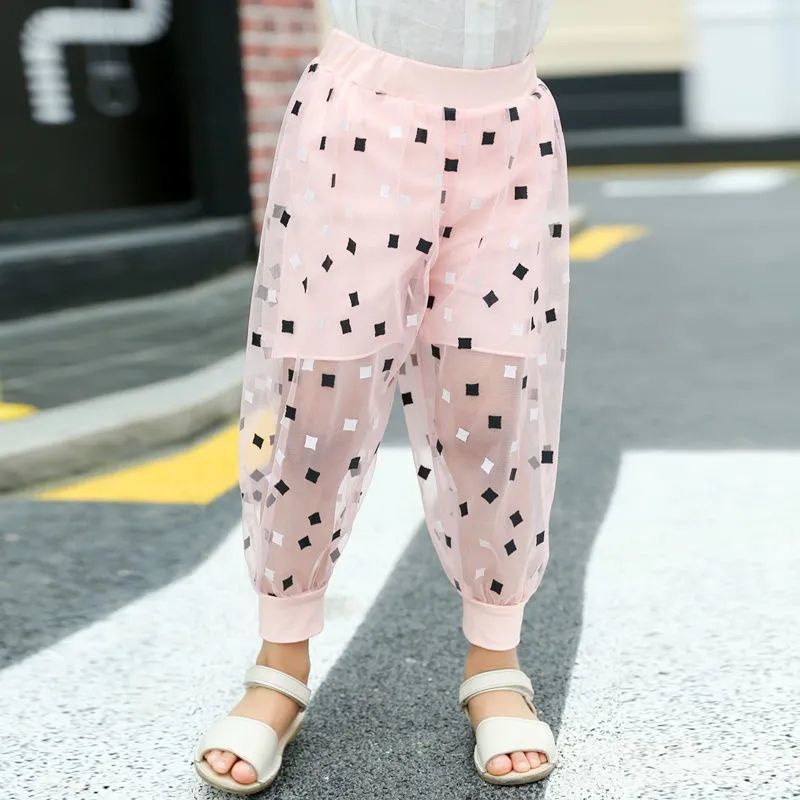 Quần Dài Họa Tiết Chấm Bi Thời Trang Mùa Hè Cho Bé Gái