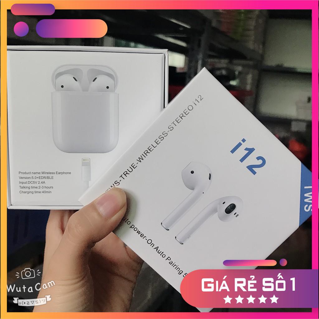 Combo Tai Nghe BLUETOOTH, tai nghe không dây, TWS i12 airpod IOS Androi kèm case bảo vệ | BigBuy360 - bigbuy360.vn