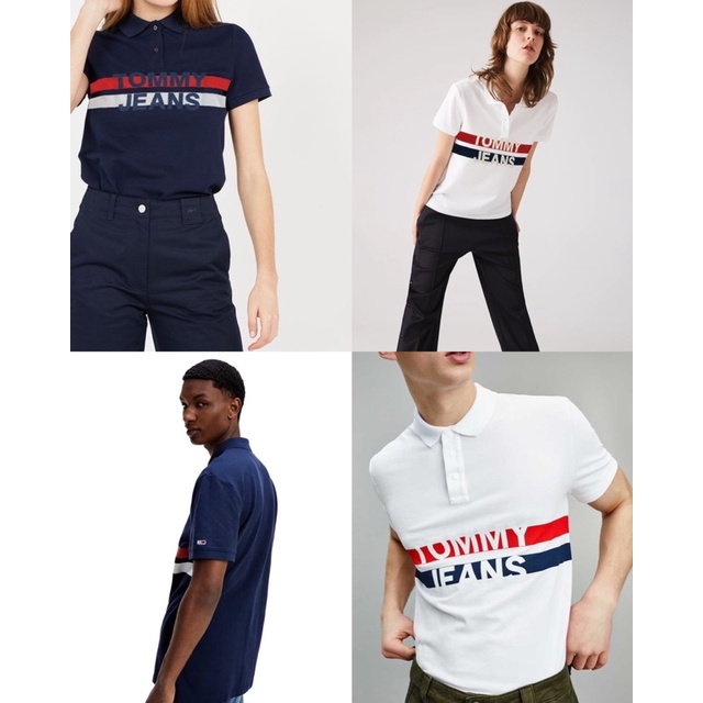Áo polo Tommy thêu vải cá sấu xuất xịn form unisex nam nữ, Áo cổ bẻ viền màu tone thời thượng