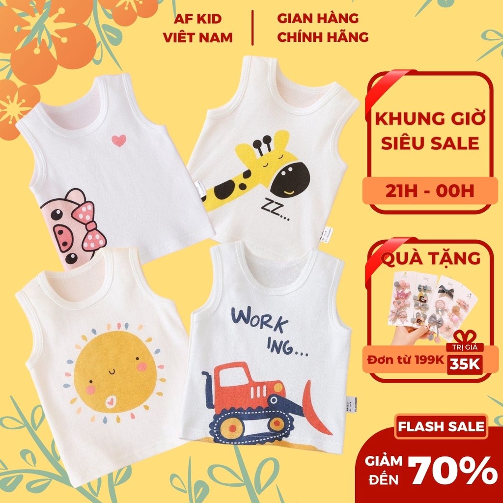 Áo ba lỗ Minky Mom cho bé trai bé gái chất cotton thun cao cấp ATKID Việt Nam