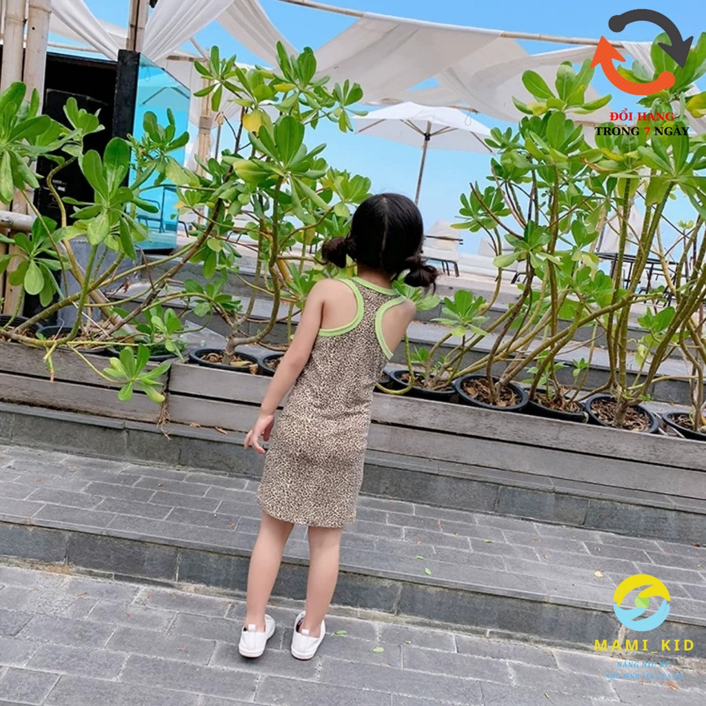 váy xinh cho bé gái 2 dây da báo CỰC NGẦU 12-40kg, mamikid