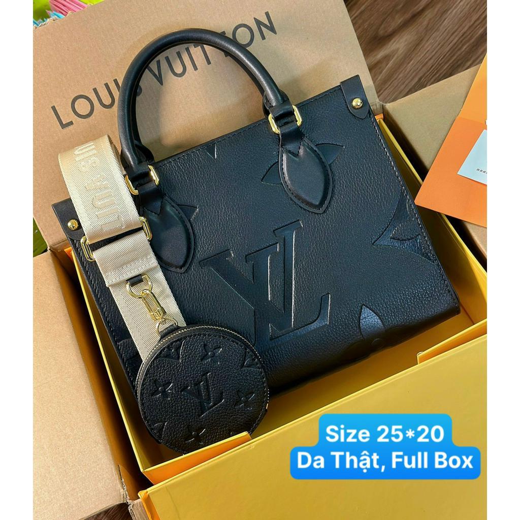 Set Túi Tote Mini Onthego On The Go PM Size 25 Da Thật Full Box