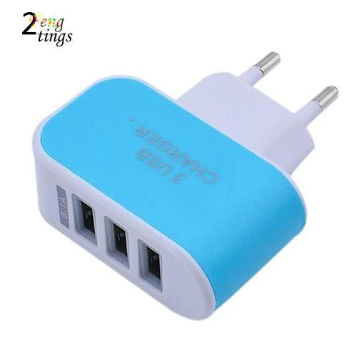 ✌ FT ✌ 3.1A Triple USB Port Home Travel AC Charger Adapter For EU Plug with Indicator