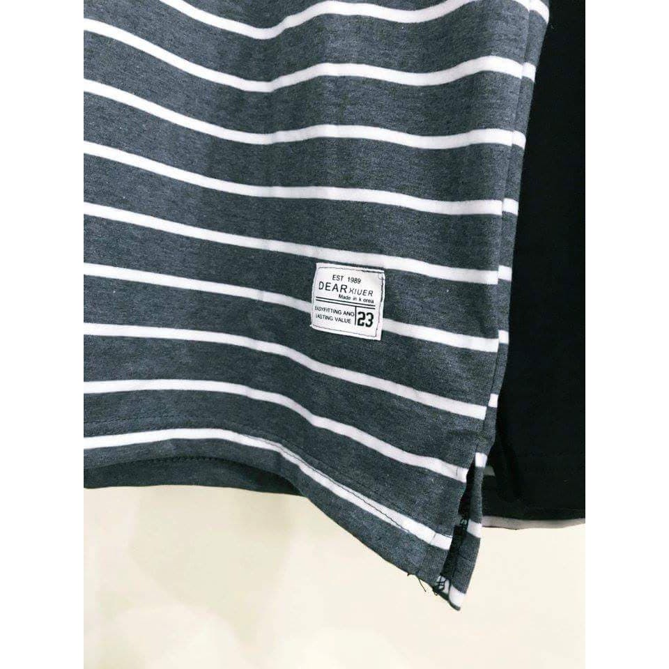 [FREESHIP❤️] Áo thun nam dài tay Áo thun Hiphop Áo thun không cổ Áo thun nam kẻ ngang tay dài nối #74884 giayngostore | BigBuy360 - bigbuy360.vn