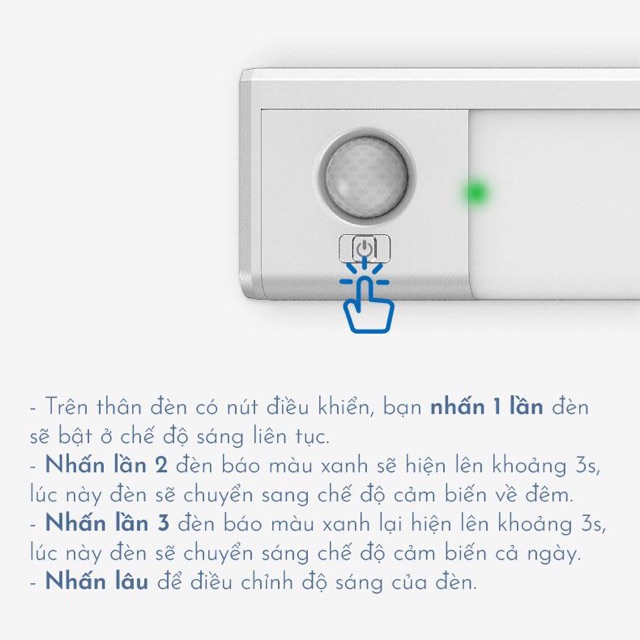 Đèn LED Cảm Biến Chuyển Động Nhiều Kích Cỡ, Cảm Ứng Hồng Ngoại 3 Chế Độ