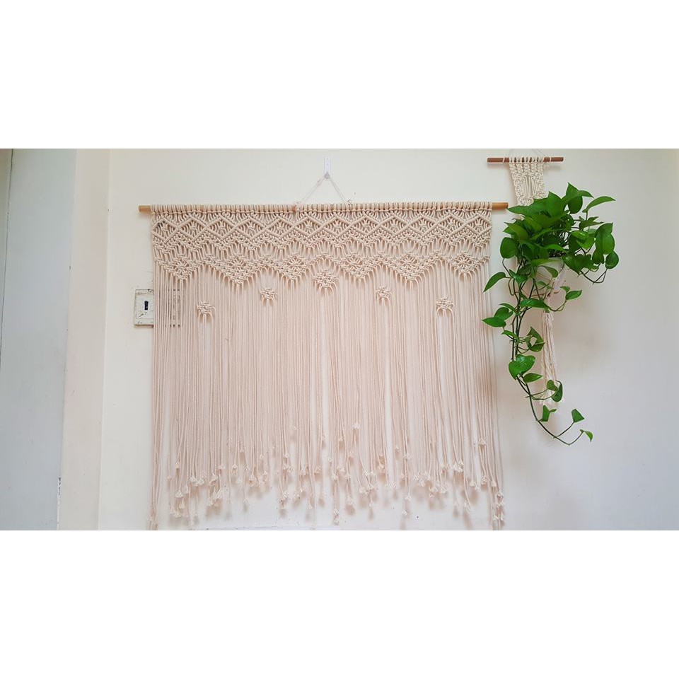 [ẢNH THẬT] Rèm, mành dây trang trí treo tường hoặc cửa sổ RẺ ĐẸP MACRAME (Macrame wall hanger)