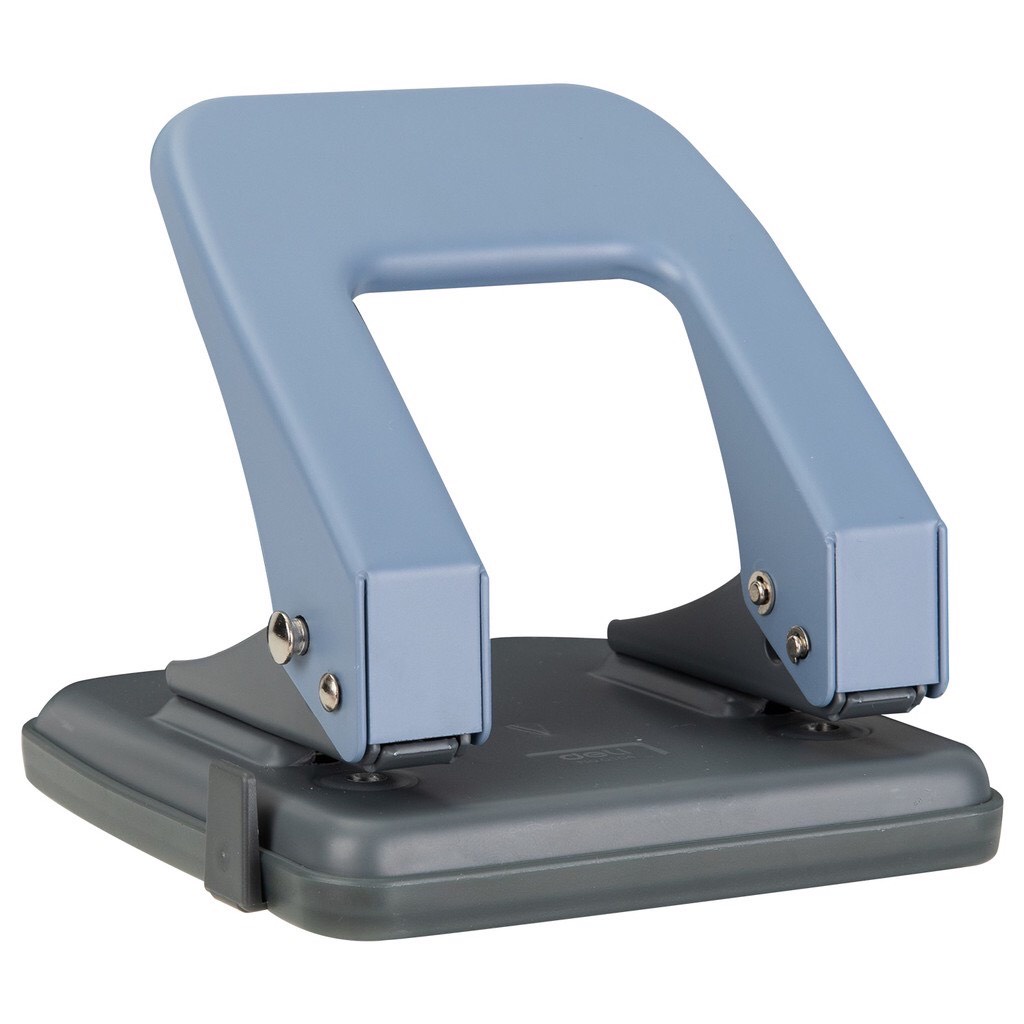Máy đục lỗ 20 tờ Deli, 2 màu  Xanh dương, Ghi xám - 1 cái E0102 dùng cho văn phòng giá rẻ