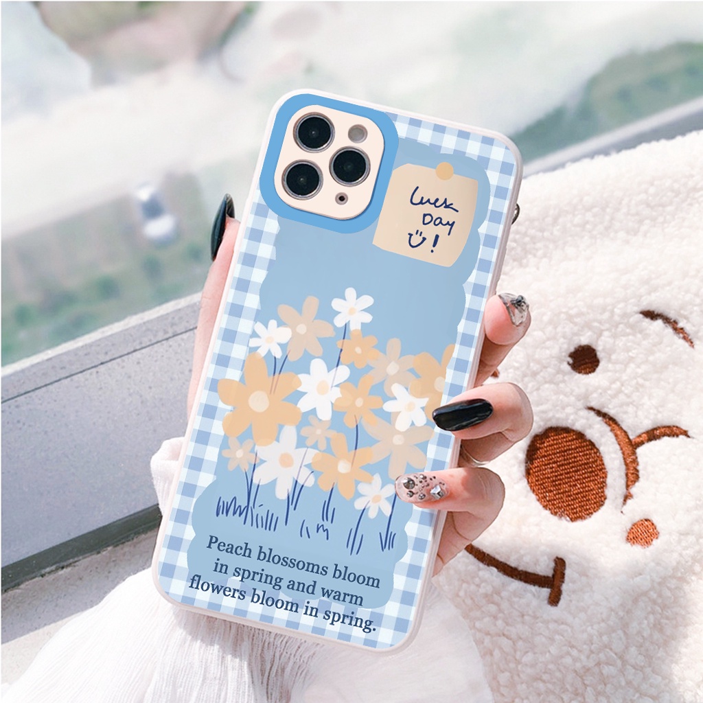 Ốp iphone - Ốp lưng iphone cạnh vuông viền camera Blue Garden dành cho ip 6 đến 14promax - G03