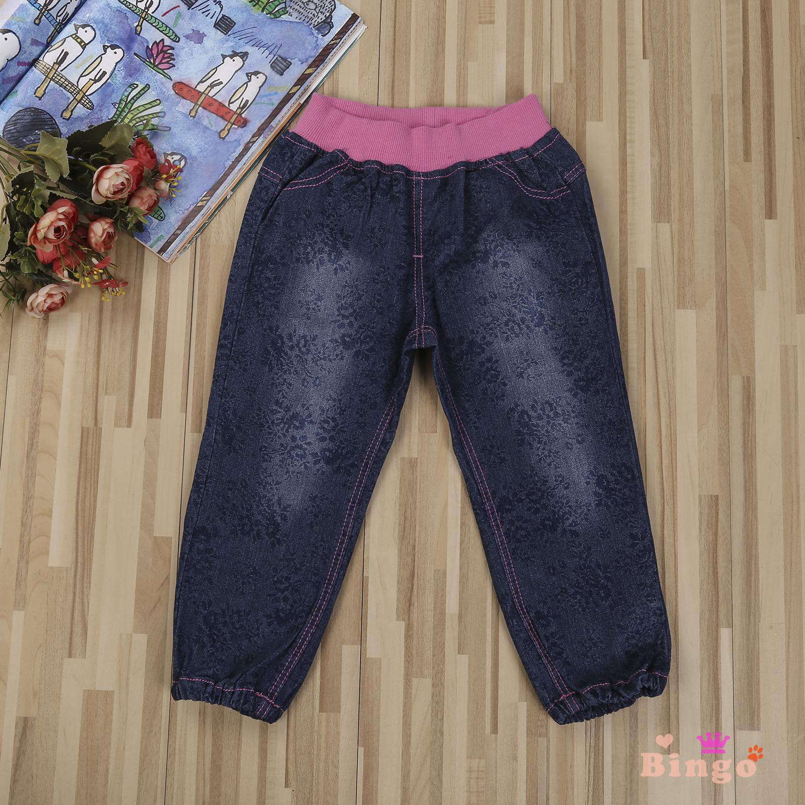 Quần Jeans Dài Lưng Thun Thời Trang Cho Bé Gái Từ 1-6 Tuổi