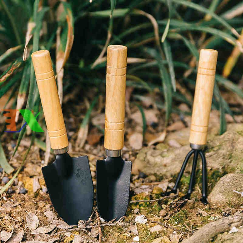 Bộ dụng cụ làm vườn mini 3 món cuốc xẻng cào trồng chăm sóc cây cảnh sen đá xương rồng bonsai treo tường ban công cửa sổ