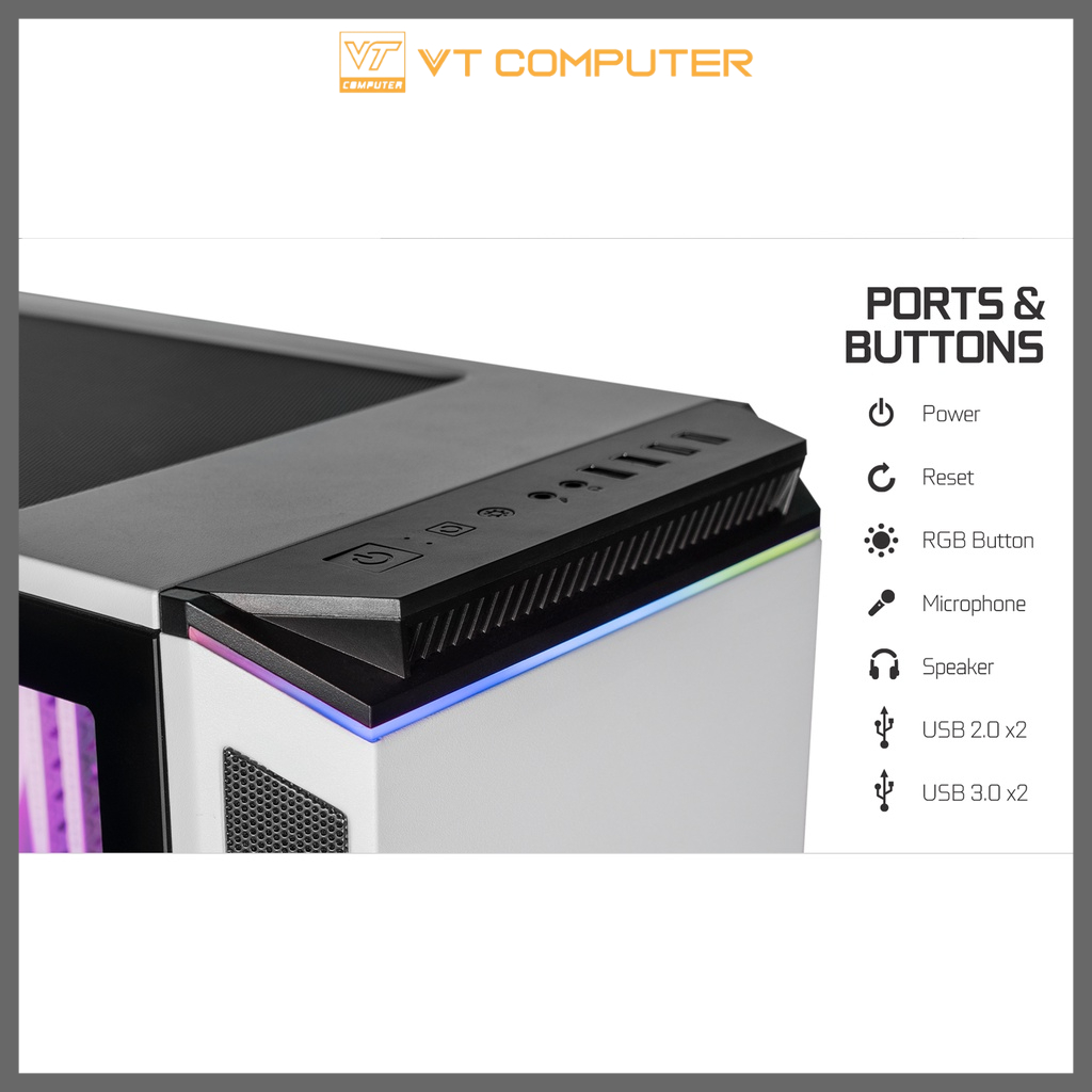 Vỏ Case Galax Revolution / White / Sẵn Fan Như Hình