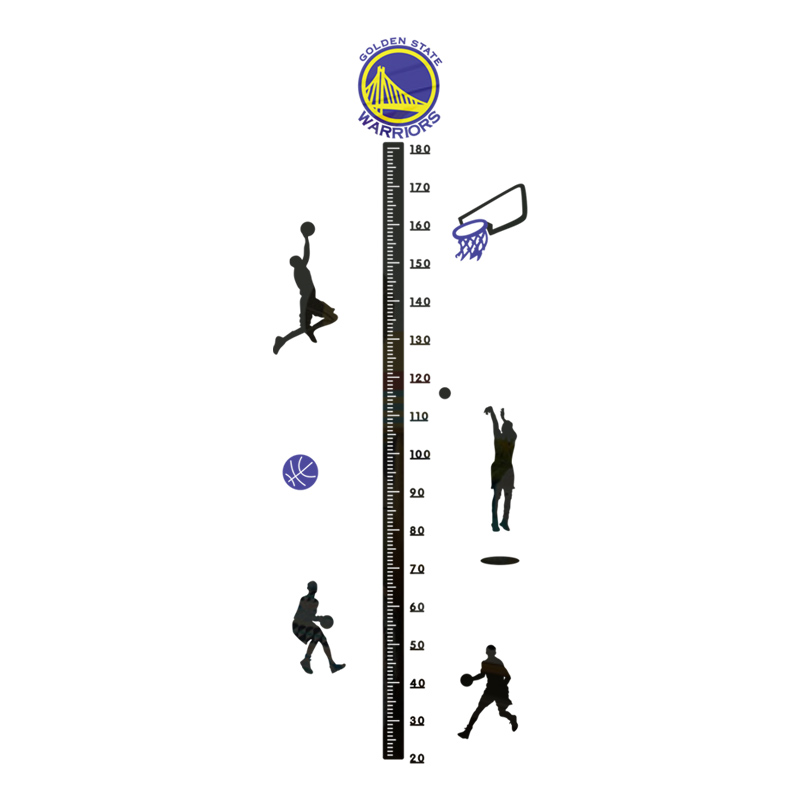 3d Chiều cao ba chiều tường NBA bóng rổ trẻ em số lượng cao thước đo chiều cao dán trang trí tự dính