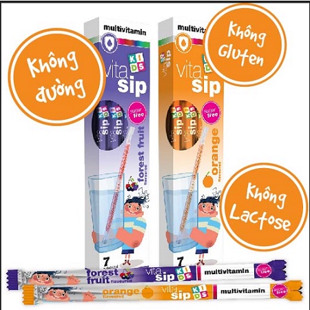 Vitasip Kids - Multi Vitamin cho Bé - Thiết kế dạng ống hút