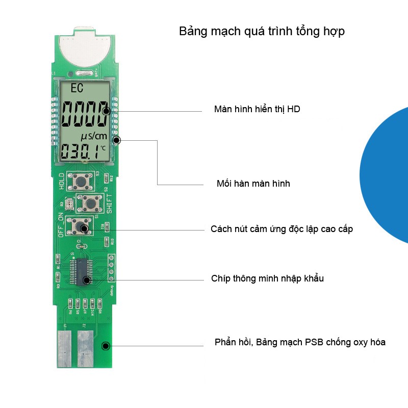 Bút kiểm tra nước sạch CTFAST, màn hình hiển thị hd, nút cảm ứng cao cấp, chíp thông minh