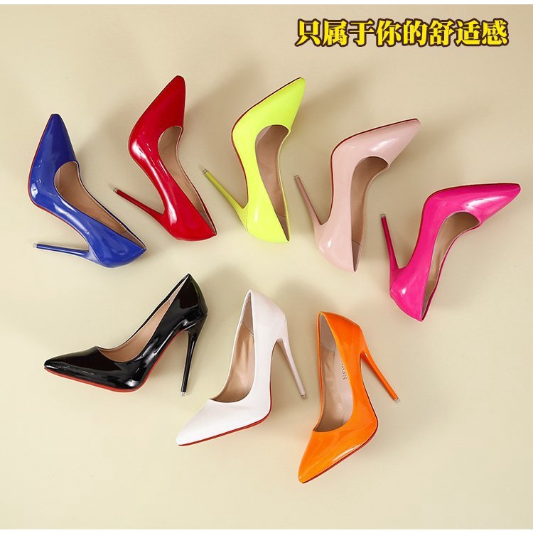 Giày cao gót 12cm đảo ngược ngoại cỡ 35-45 phong cách chuyên nghiệp quyến rũ cho nam và nữ