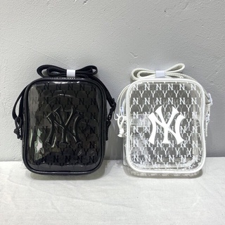 Túi đeo chéo trong suốt MLB túi xách trong suốt MLB NY Monogram White - Pom Store
