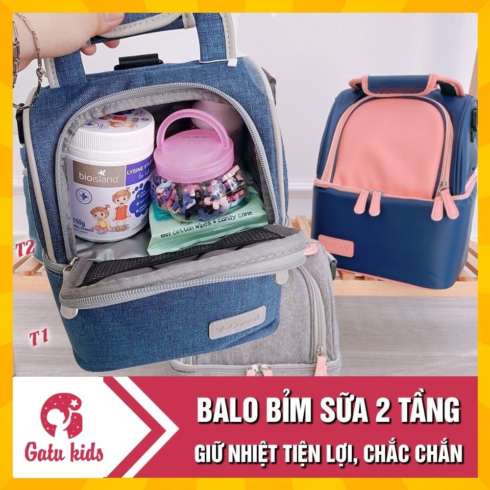 Balo BỈM SỮA 2 TẦNG Vcoool giữ nhiệt tiện lợi, đựng đồ đa năng