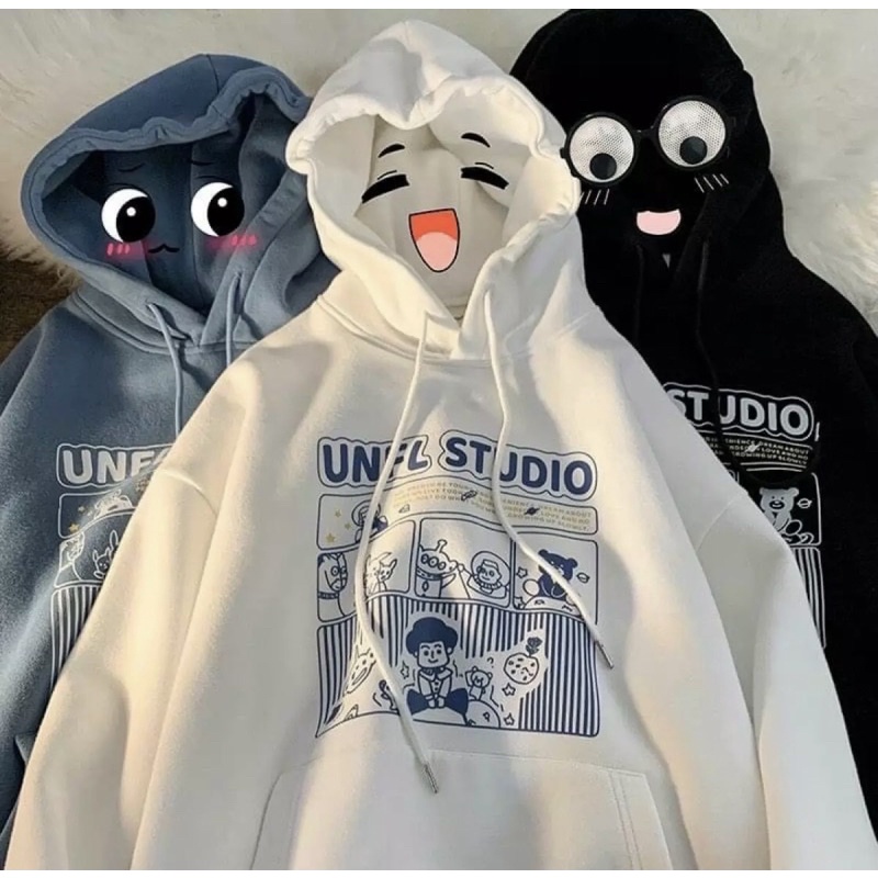 Áo hodie form rộng unisex, áo khoát nỉ ngoại chống nắng có nón (40-70kg) | BigBuy360 - bigbuy360.vn