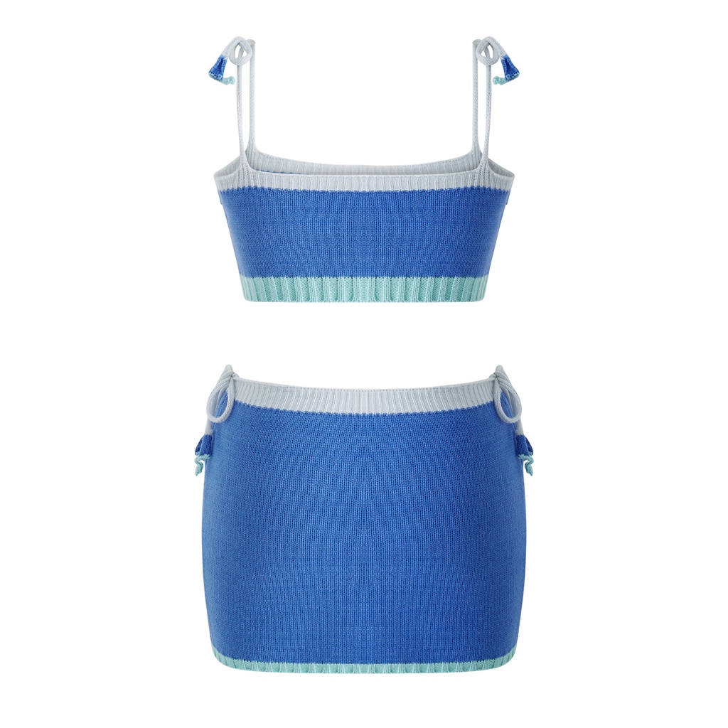 Bộ Áo Hai Dây + Chân Váy Ngắn Lưng Thun Thời Trang Cho Nữ