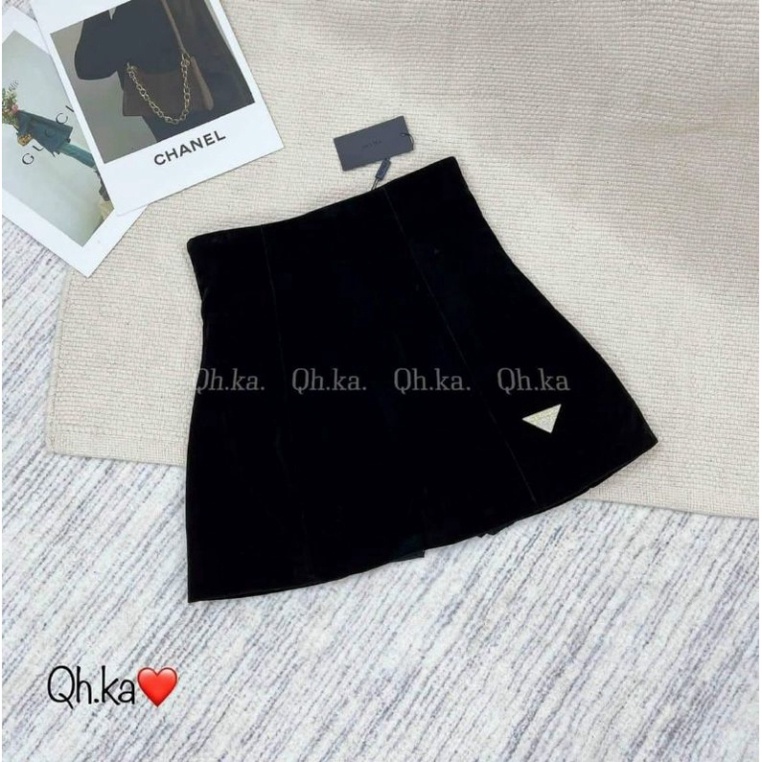 Chân váy nhung tag tam giác hàng QCL1 - AnnaShop