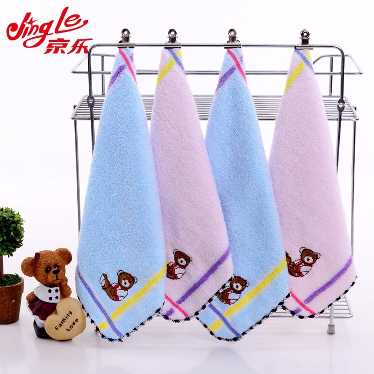 SET 5 KHĂN MẶT VUÔNG THÊU GẤU SIÊU MỀM
