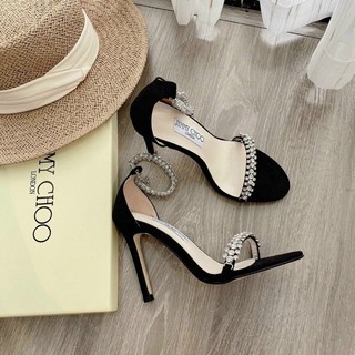 Cao gót quai mảnh đính đá gót 9cm