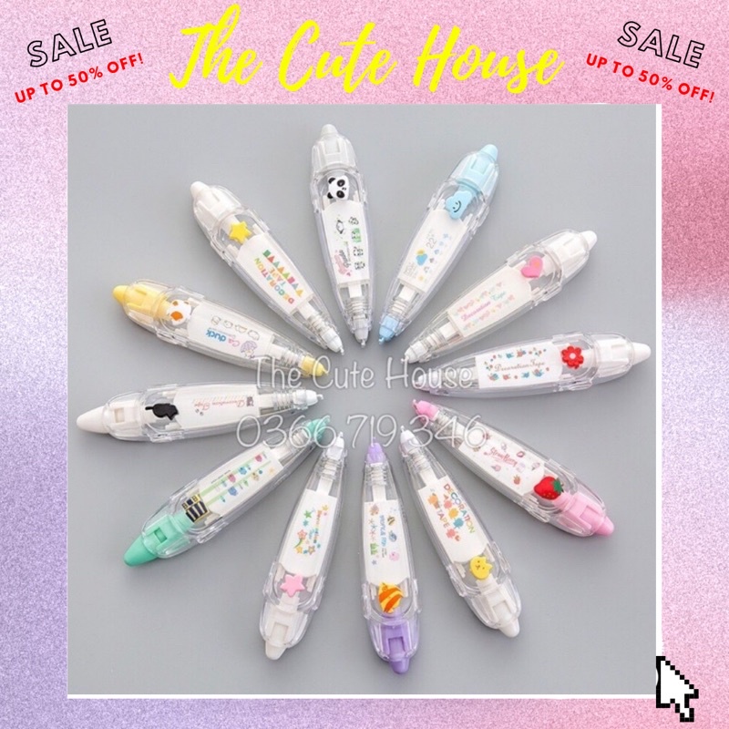 Stickers correction tape - bút xoá kéo trang trí