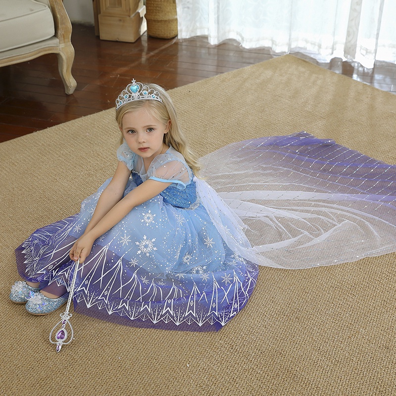 Đầm hóa trang công chúa Elsa dễ thương dành cho bé gái 3-10 tuổi