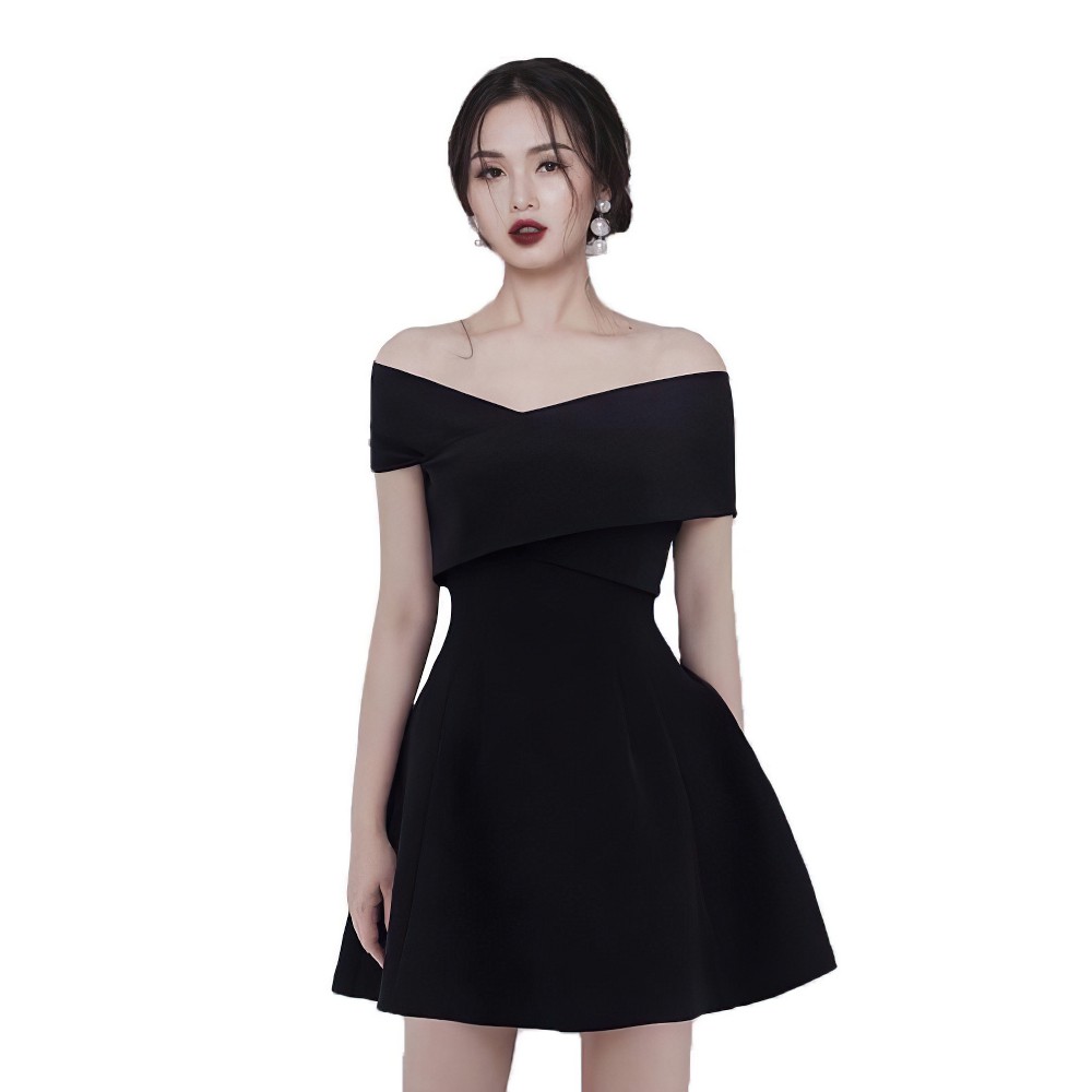 Đầm xòe trễ vai, Váy đen chất liệu Tuyết mưa cá tính phù hợp dự tiệc đi chơi dạo phố sang đẹp MN138 - Đầm Váy Mina | BigBuy360 - bigbuy360.vn