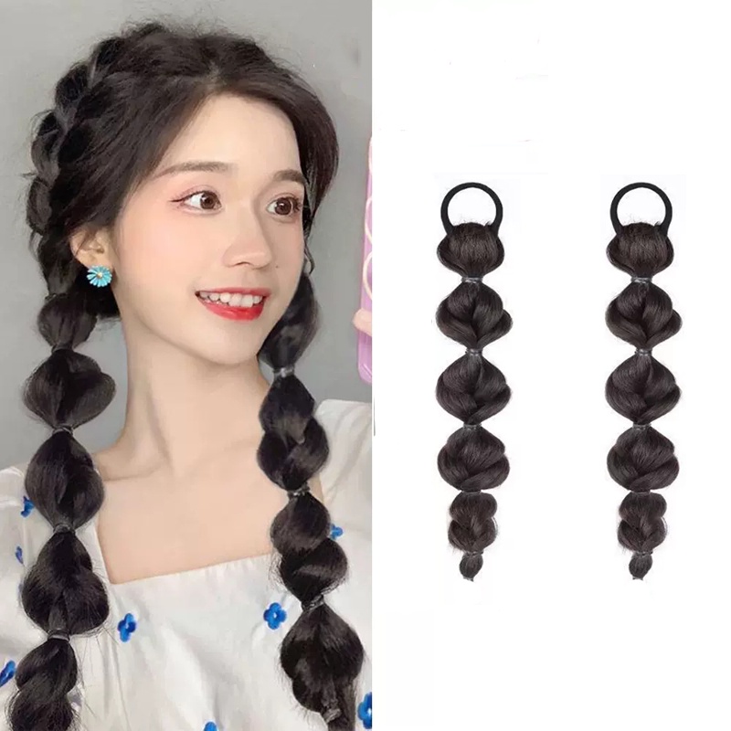 Tóc Giả Thắt Bím Đuôi Ngựa Dài 40cm Dành Cho Nữ