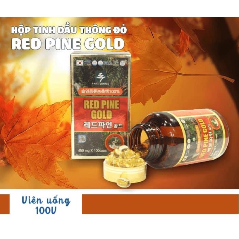 Tinh Dầu Thông Đỏ Red Pine Power Gold hộp 100 viên