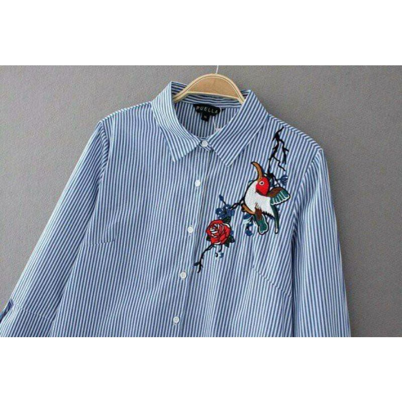 ÁO SƠ MI NỮ THÊU HỌA TIẾT