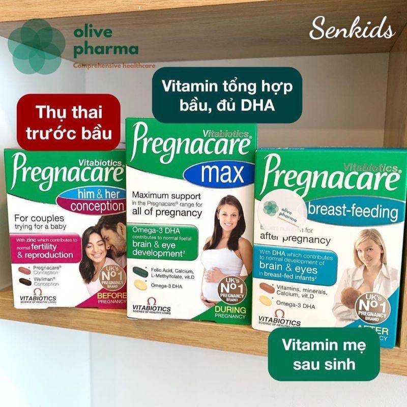 Pregnacare max Bầu, Bú hàng Uk