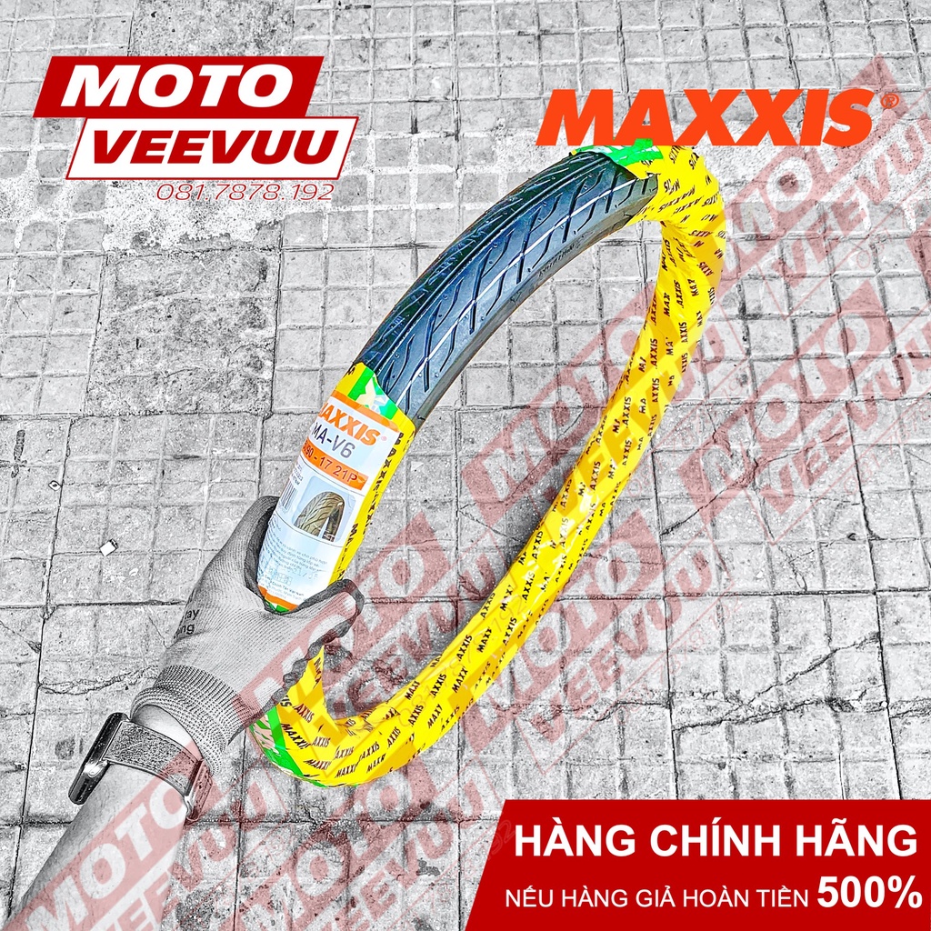 Vỏ lốp xe Maxxis 50/90-17 Gai xương cá phượng hoàng V6 (Dùng ruột)