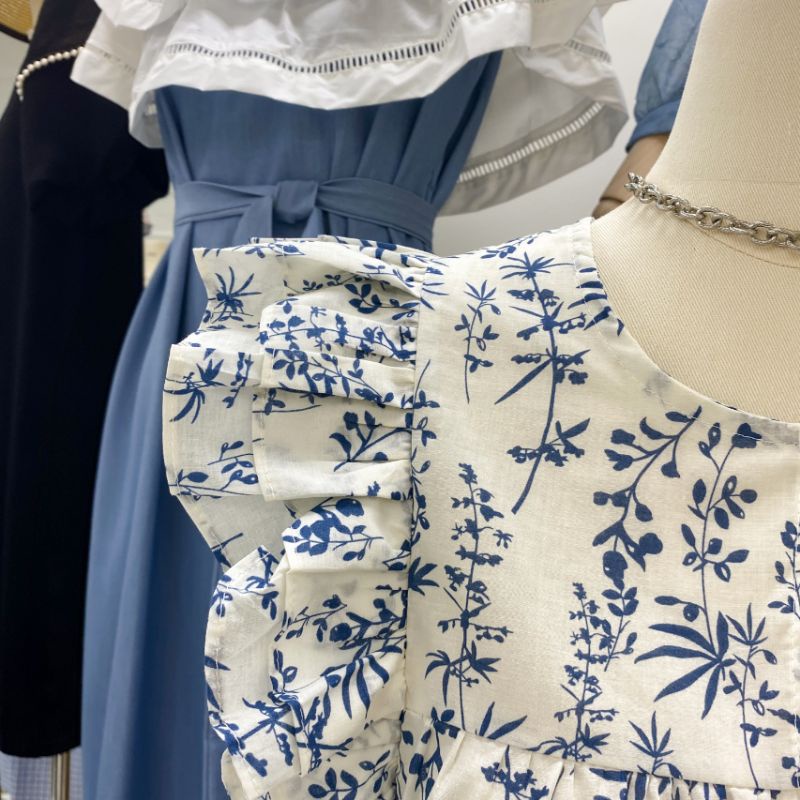 Áo Hoa Nhí Tay Bèo Phong Cách Retro 💓