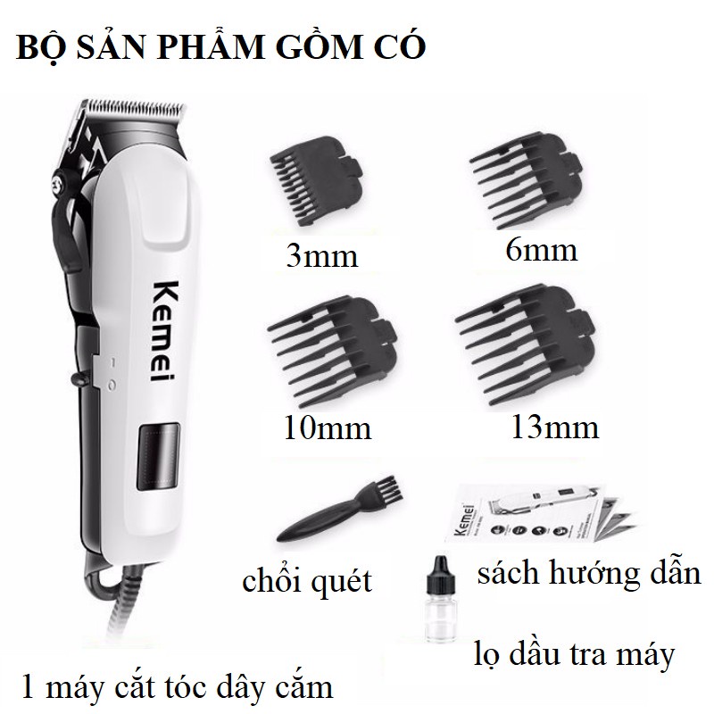 𝗧𝗮̣̆𝗻𝗴 𝗞𝗲́𝗼,𝗔́𝗼 Tông Đơ, Tăng Đơ Cắt Tóc Có Dây Kemei Km 809C, Máy Hớt Tóc Gia Đình, Trẻ Em, Chuyên Nghiệp