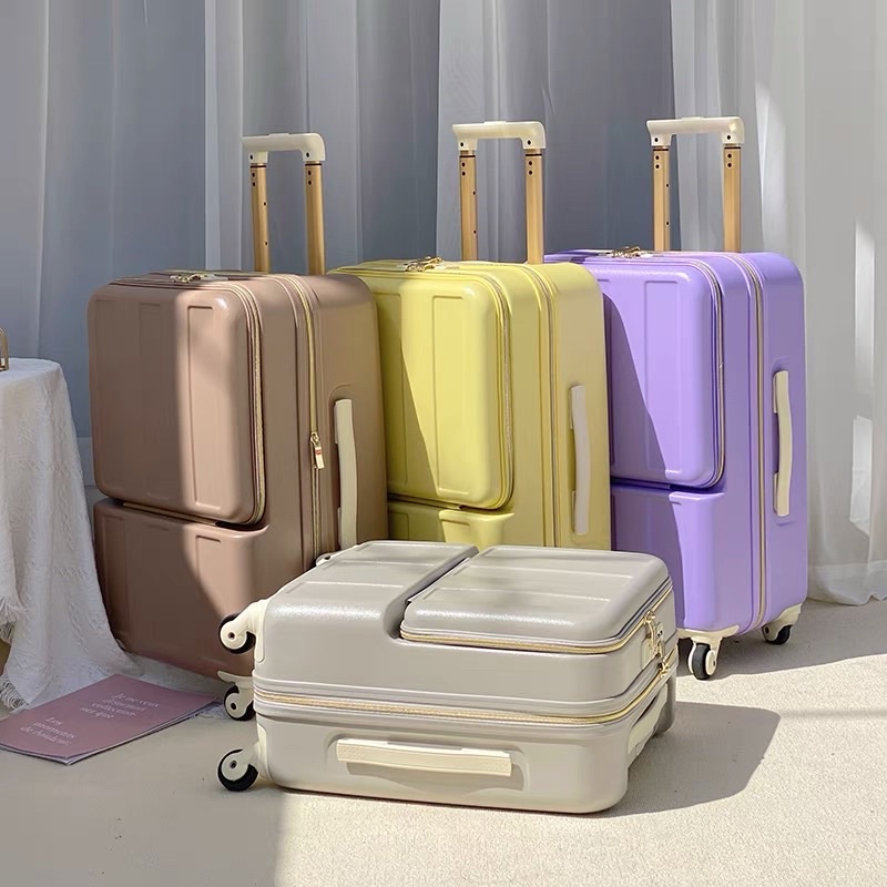 Vali Du Lịch Cao cấp HINOTOMO Xuất Nhật Có Ngăn Kéo Phụ Size 20-24 - Cáo Đeo Nơ